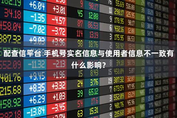 配查信平台 手机号实名信息与使用者信息不一致有什么影响?