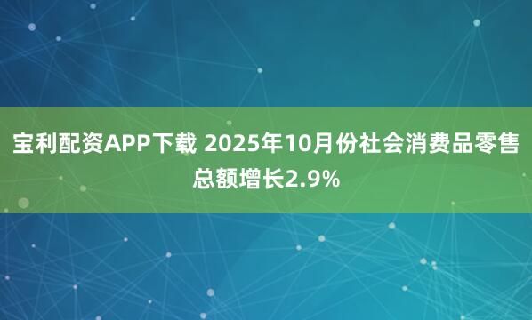 宝利配资APP下载 2025年10月份社会消费品零售总额增长2.9%