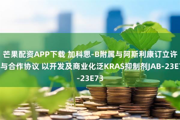 芒果配资APP下载 加科思-B附属与阿斯利康订立许可与合作协议 以开发及商业化泛KRAS抑制剂JAB-23E73